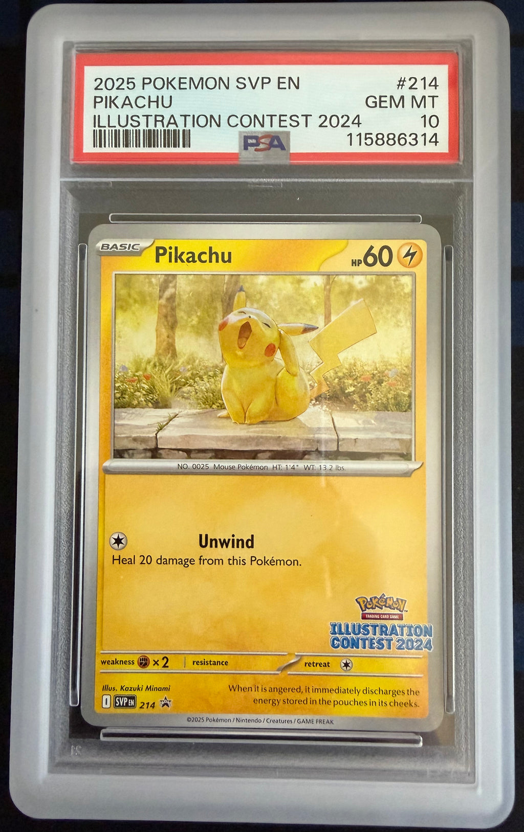 2025 POKEMON SVP EN-SV BLACK STAR PROMO ILLUSTRATION CONTEST 2024 PIKACHU PSA 10